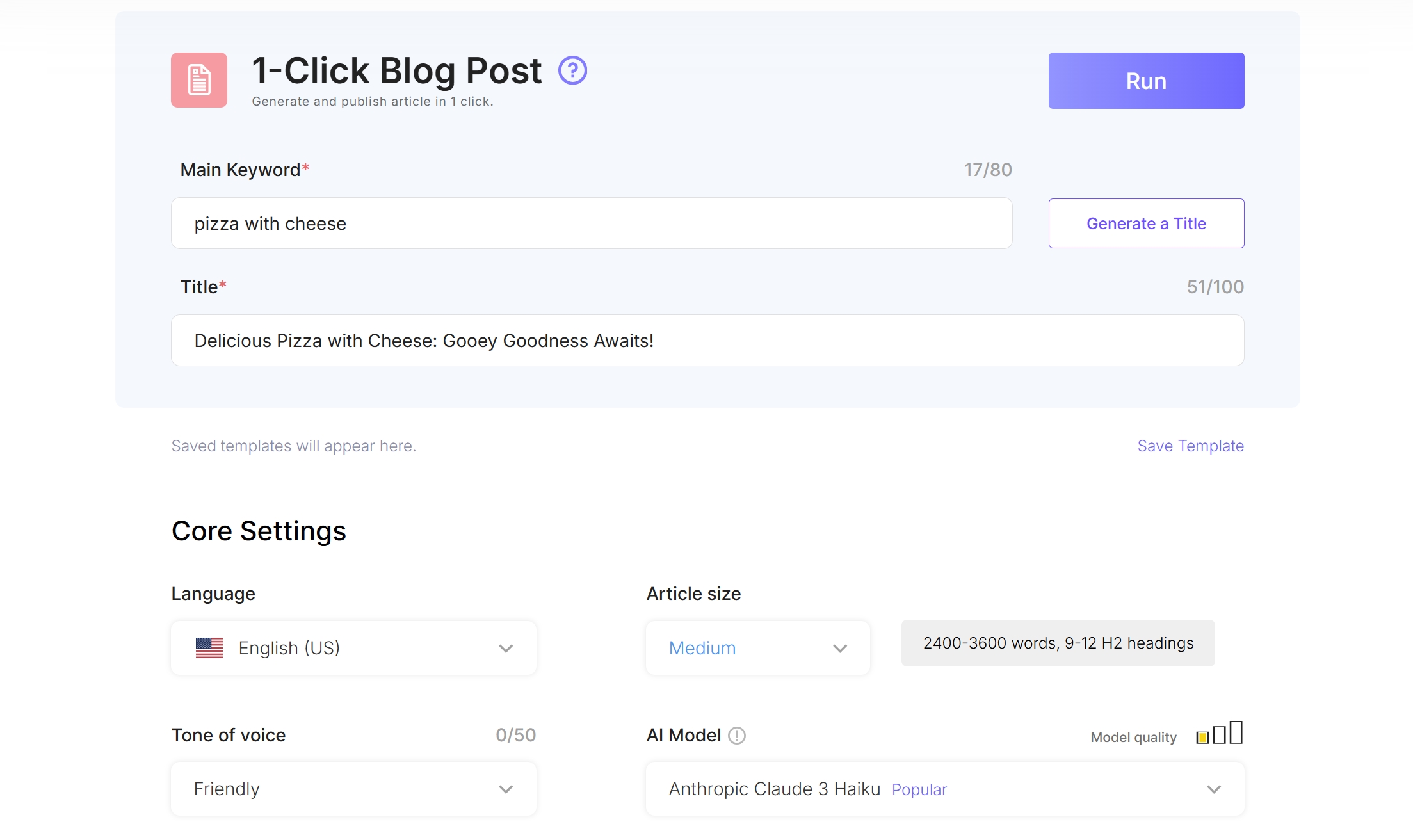 screenshot of SEO WRITING